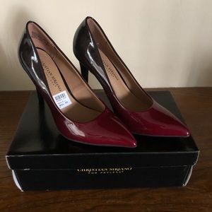Christian Siriano Red and Black Ombré Heels